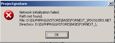 Network initialization failed